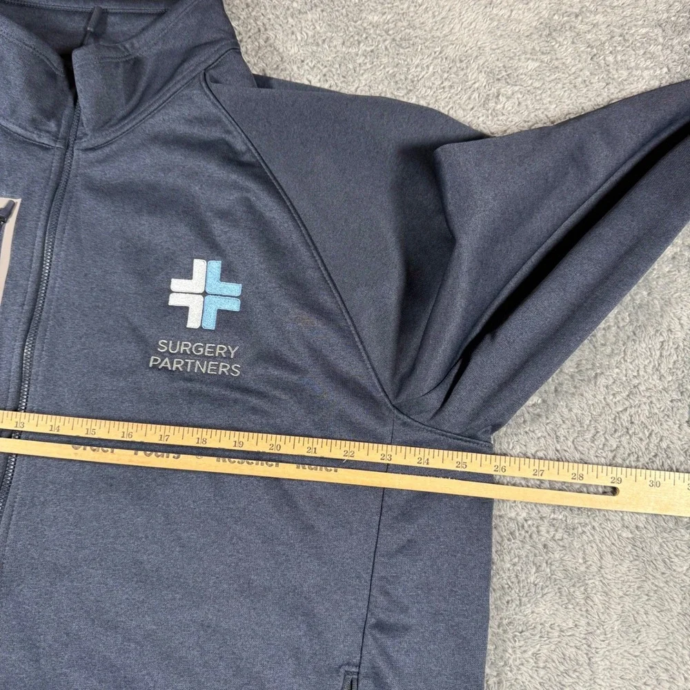 The North Face Canyon Flats Jacket Full‎ Zip Navy Heathered Zip Pocket SZ 2XL